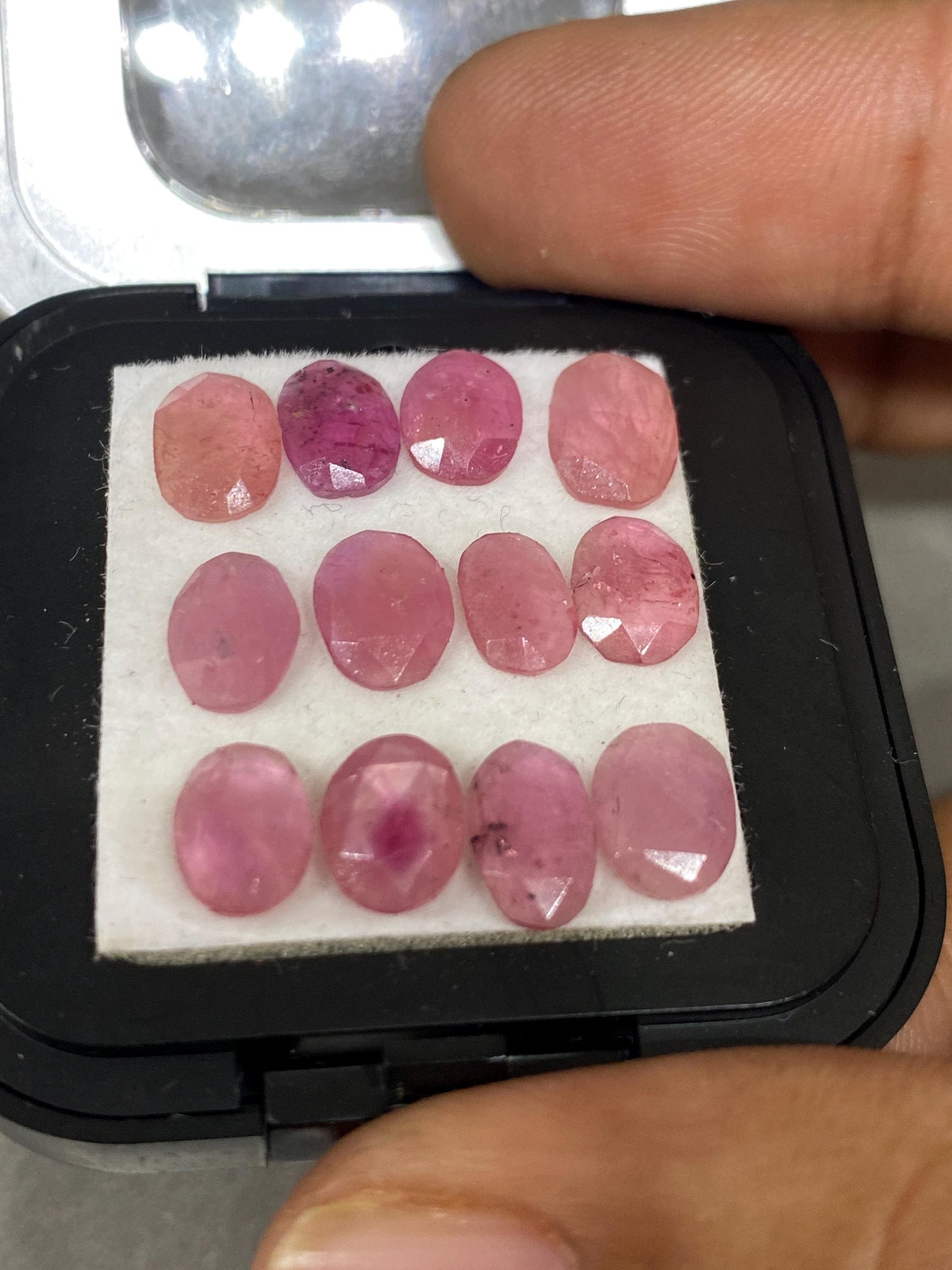 Nice rare natural rosecut pink sapphire oval wt 13.80 cts size 7x9mm-9x6mm  Pcs 12 unheated untreated natural ruby rosecut pink sapphire