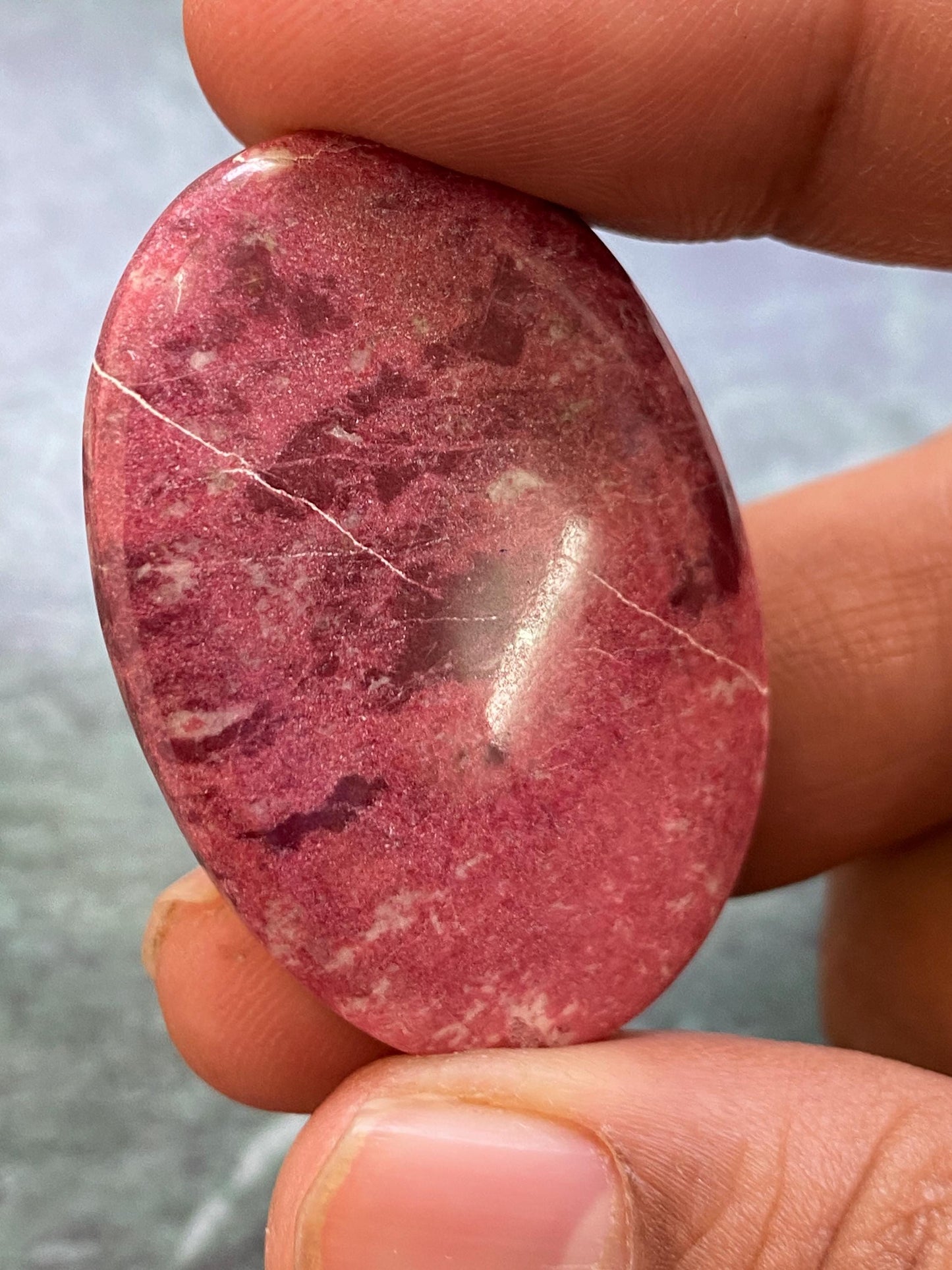 Amazing Thulite Rosaline Norway mines aaa rare huge oval cabochon wire wrap supply 5.76 grams 44x29mm Thulite cabochon oval cabochon