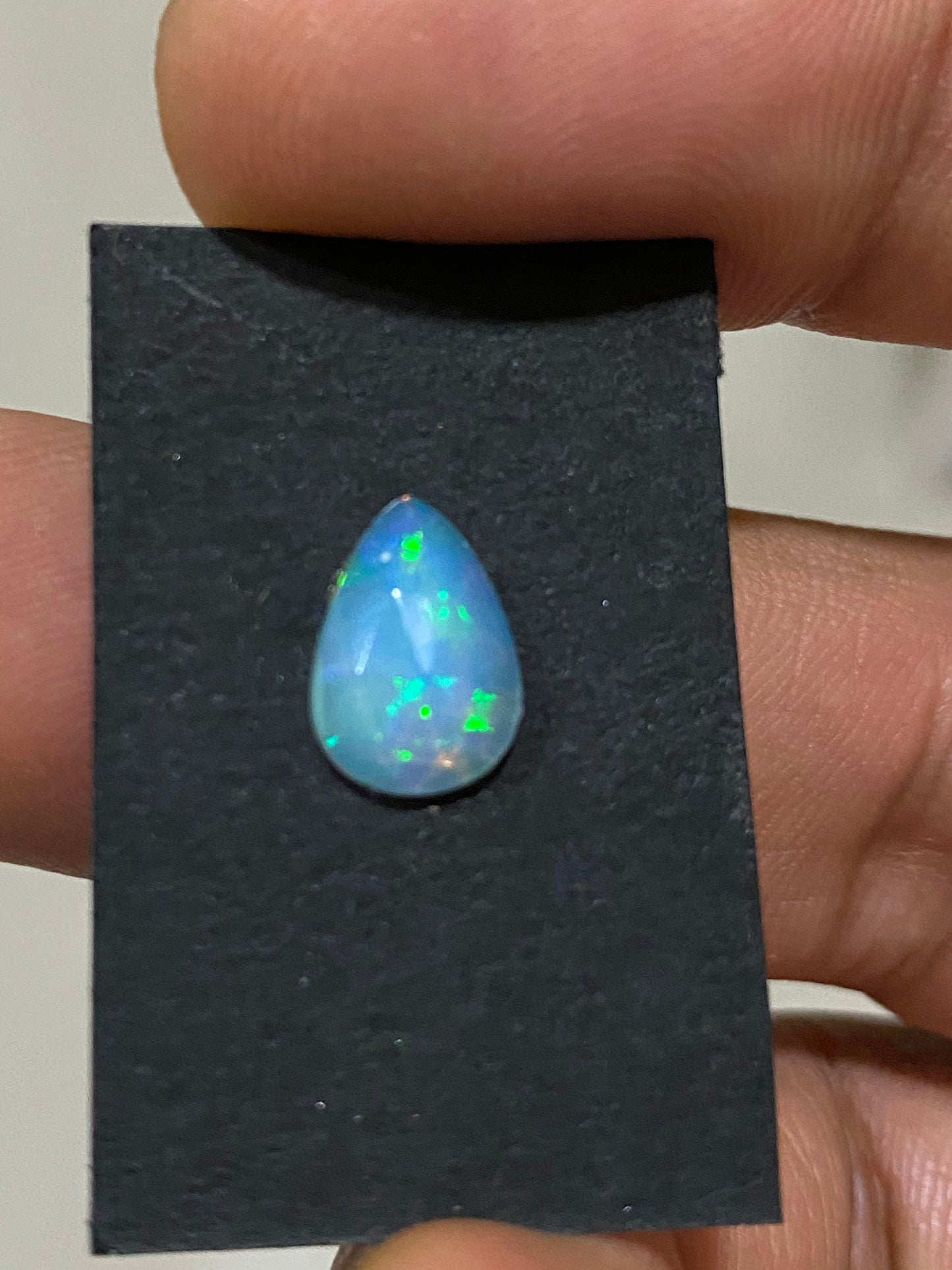 Awesome rare single piece Ethiopian opal rosecut ring green fire Welo opal rosecut pear wt 1 cts size 10.5x7.5mm for a ring opal rosecut