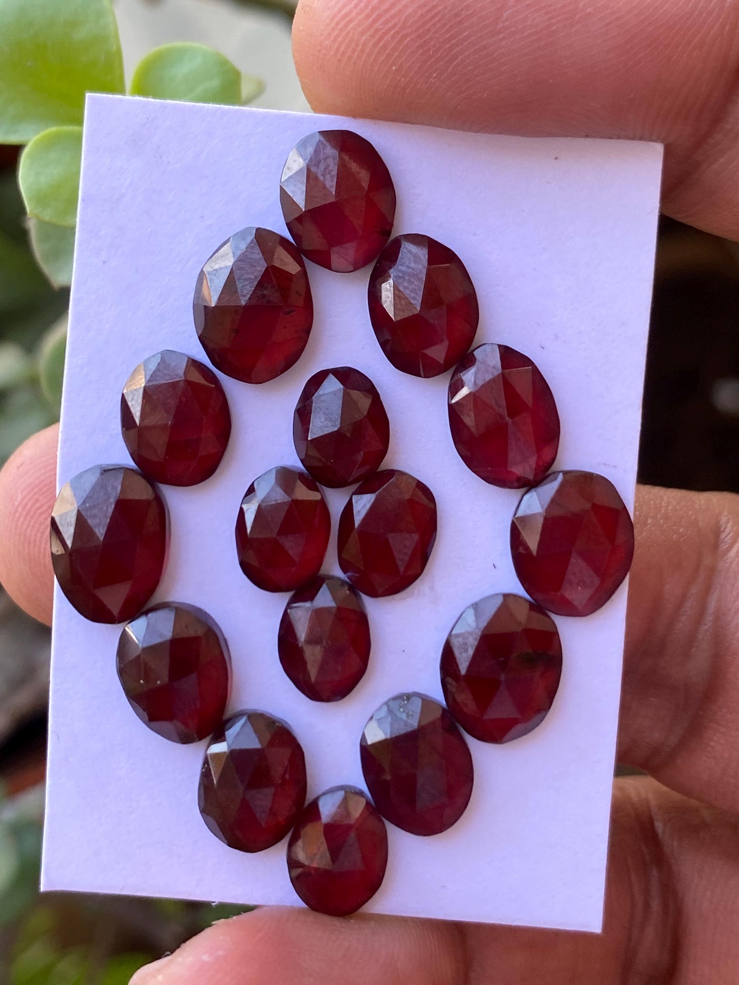 Delightful rare rosecut red garnet fancy garnet rosecut 8.2x6.5mm-10x8mm pcs 16 wt 37.60 cts mix sizes and mix shapes orange garnet rosecut