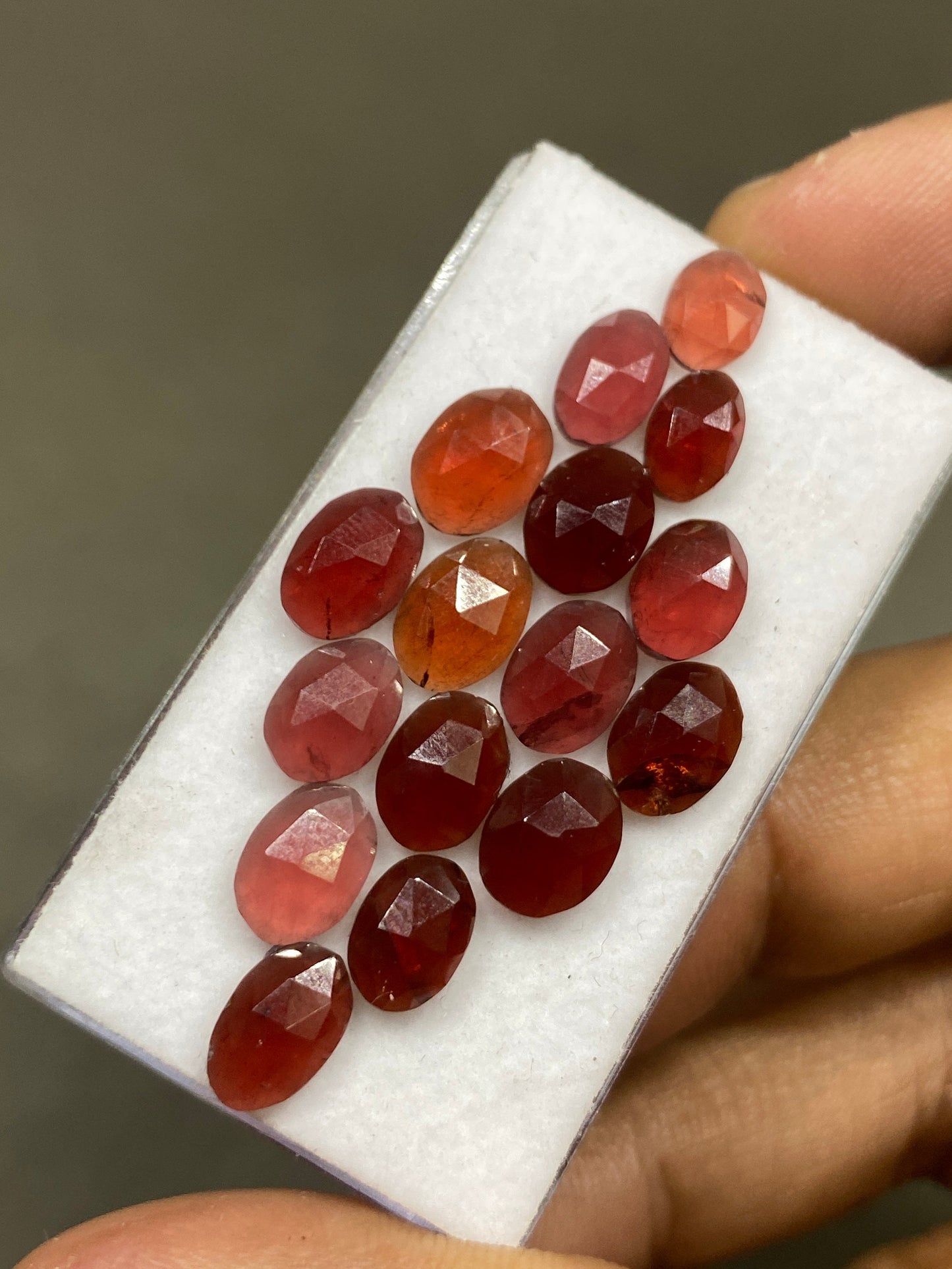 Gorgeous rare rosecut red orange garnet fancy garnet rosecut 7.7x5mm-9x6.5mm pcs 16 wt 24 cts mix sizes  orange garnet rosecut