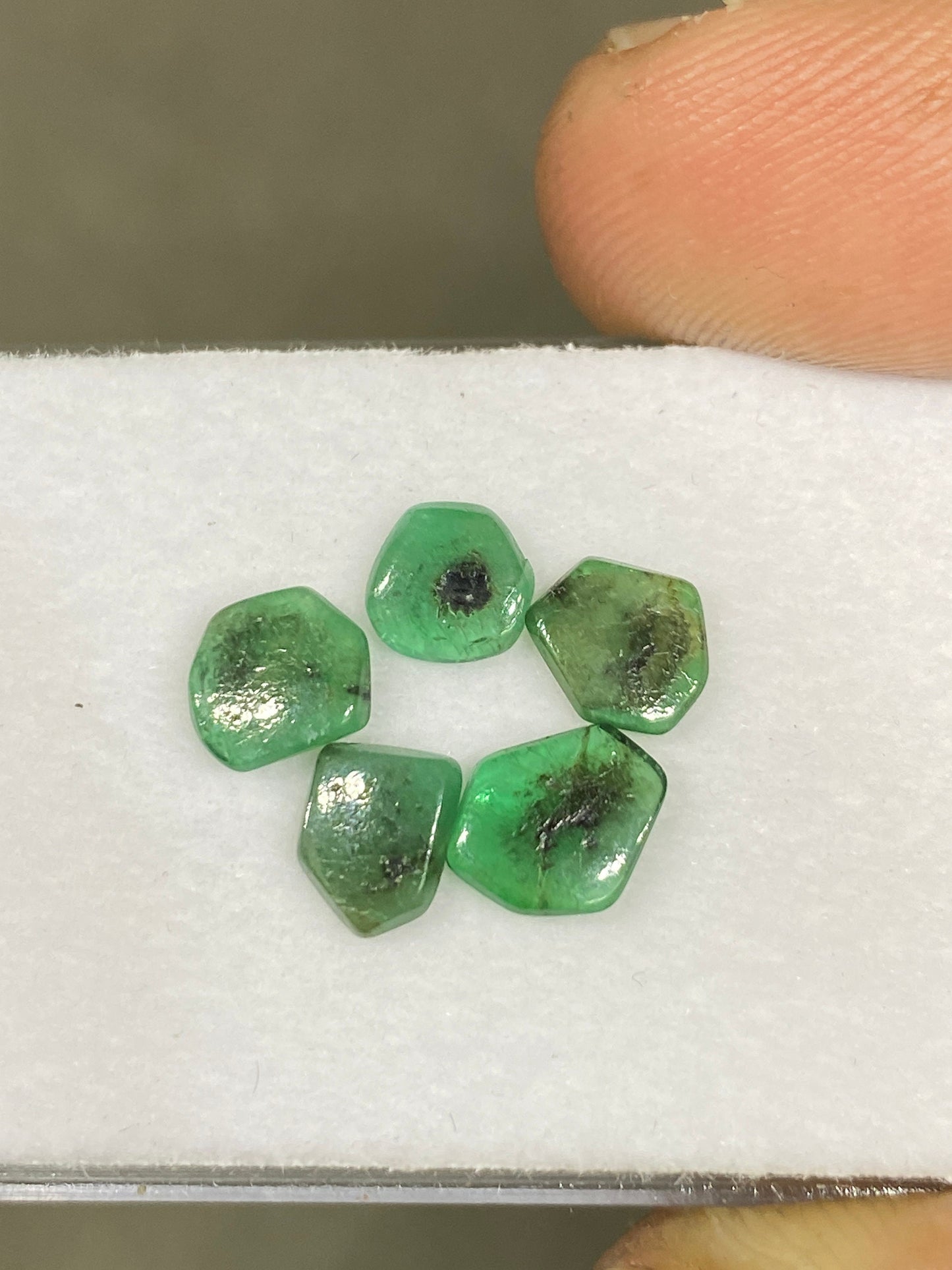 Fascinating extremely rare Natural trapiche emerald smooth wt 2.75 carats size 5.7x5-8x6mm emerald trapiche