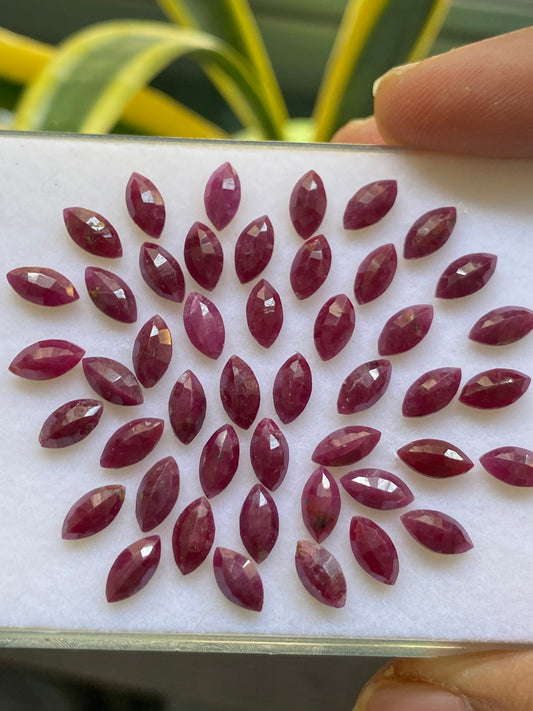 Vivacious Rare Natural  ruby marquees cut small size 7.9x4.3mm-8.3x4.3mm weight 36 carats Natural ruby marquees cut unheated untreated ruby