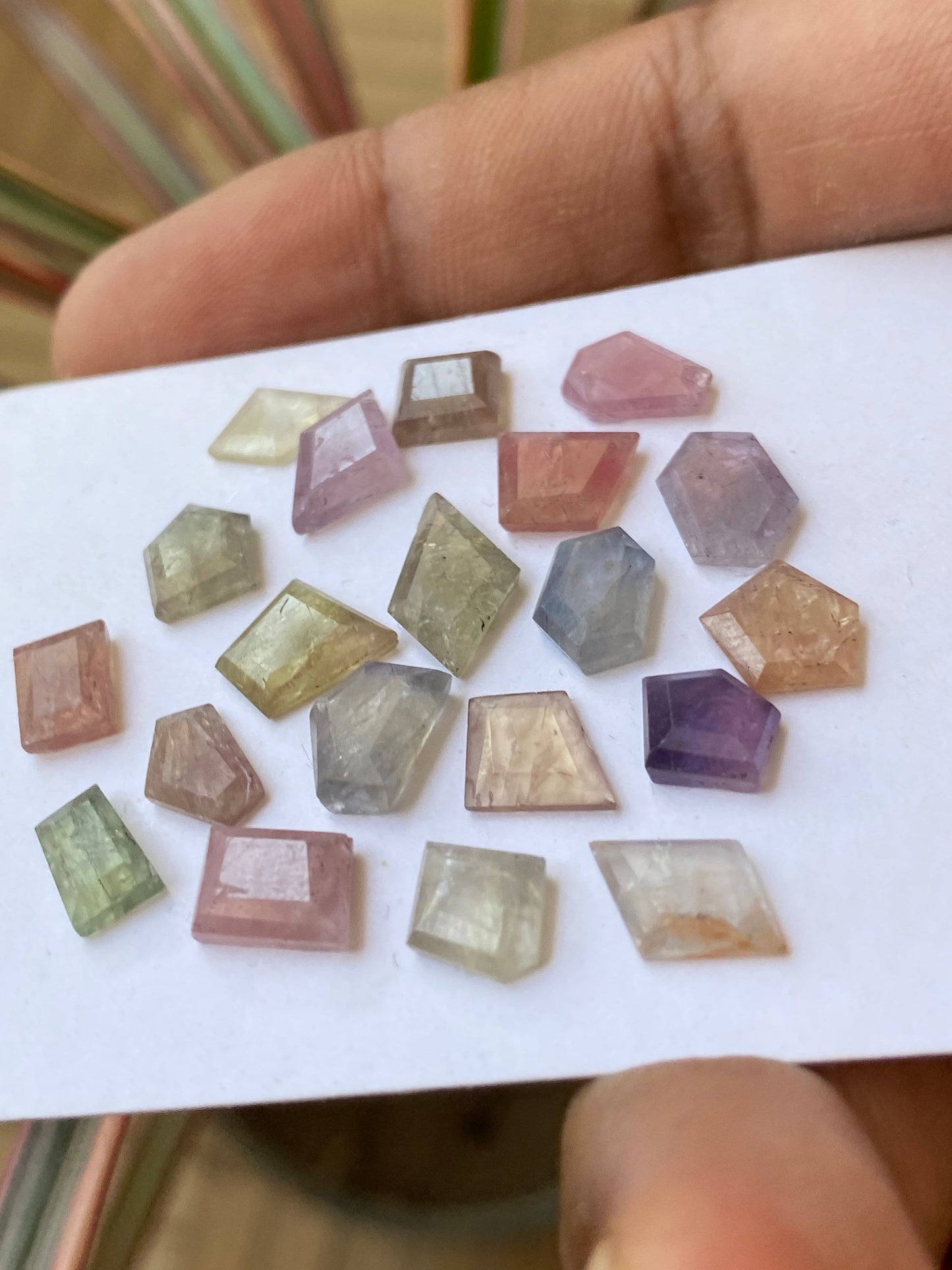 Amazing  Rare Umba multi sapphire flats unheated untreated sapphire geometric pcs 20 wt 33 cts size 6.8x6-13x7mm sapphire flat cut