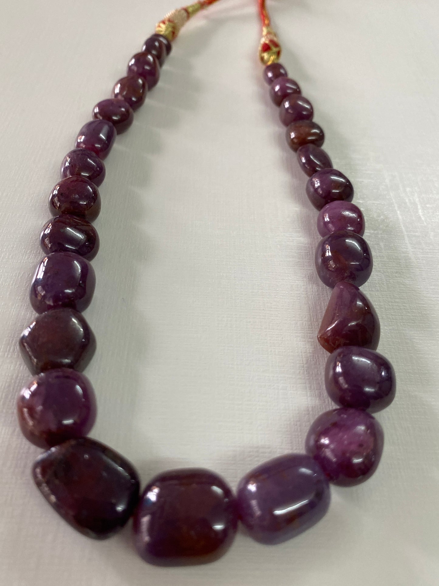 Rare size Natural Ruby Jewelry necklace old tumbles antique long beads necklace ruby necklace weight 587  carats size  mm