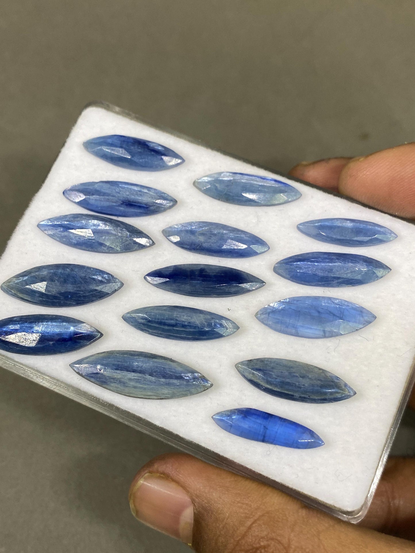 Stunning Rare blue kyanite rosecut marquise flats fine quality weight 71 carats pcs 15 size 19x5.5mm-27x8.3mm good quality rosecut kyanite