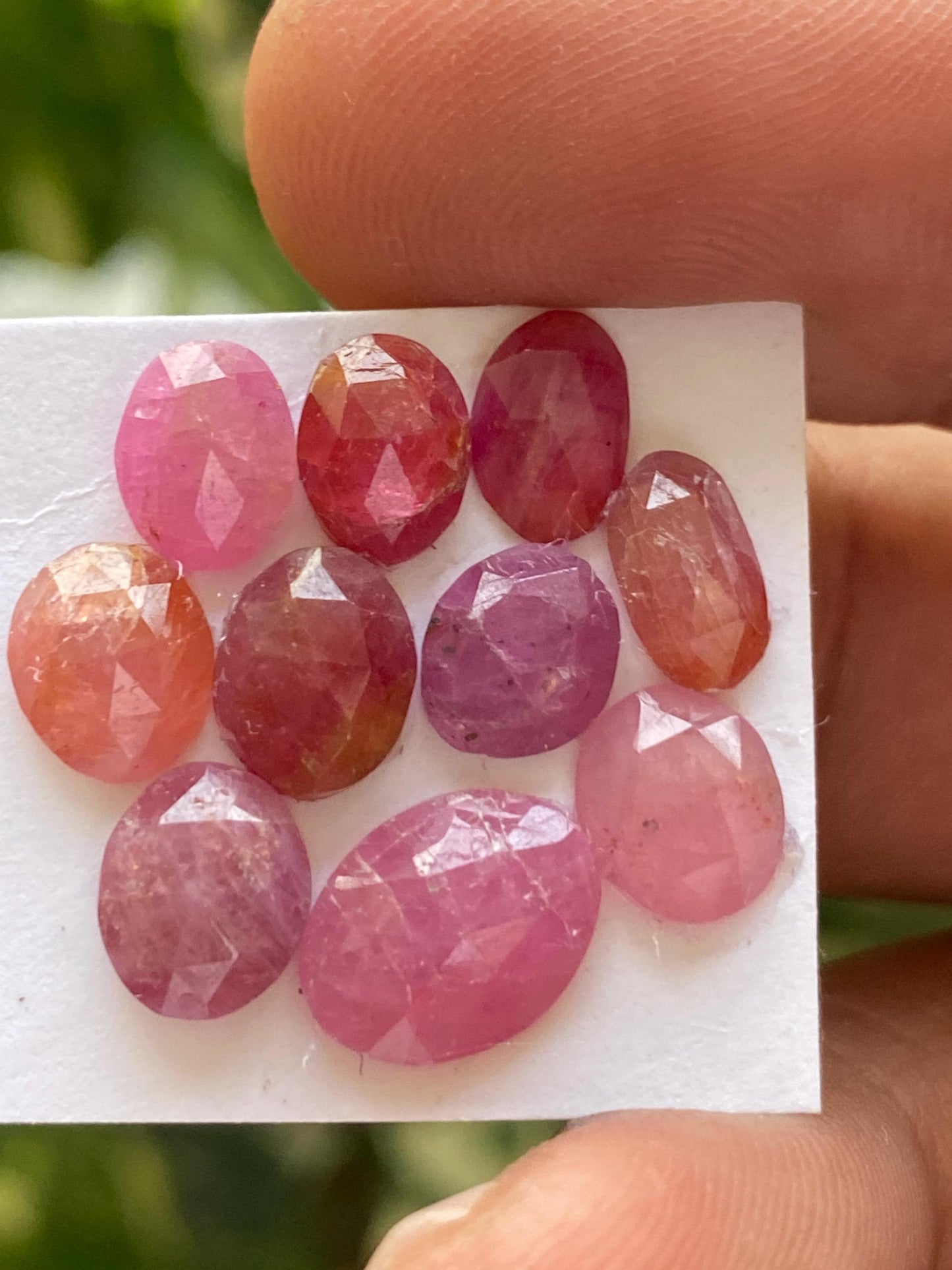 Stunning Rare natural mozambique ruby rosecut lot  mix shapes pcs 10 wt 16.5 cts size 8x6mm-11x8.5mm  unheated untreated ruby rosecut