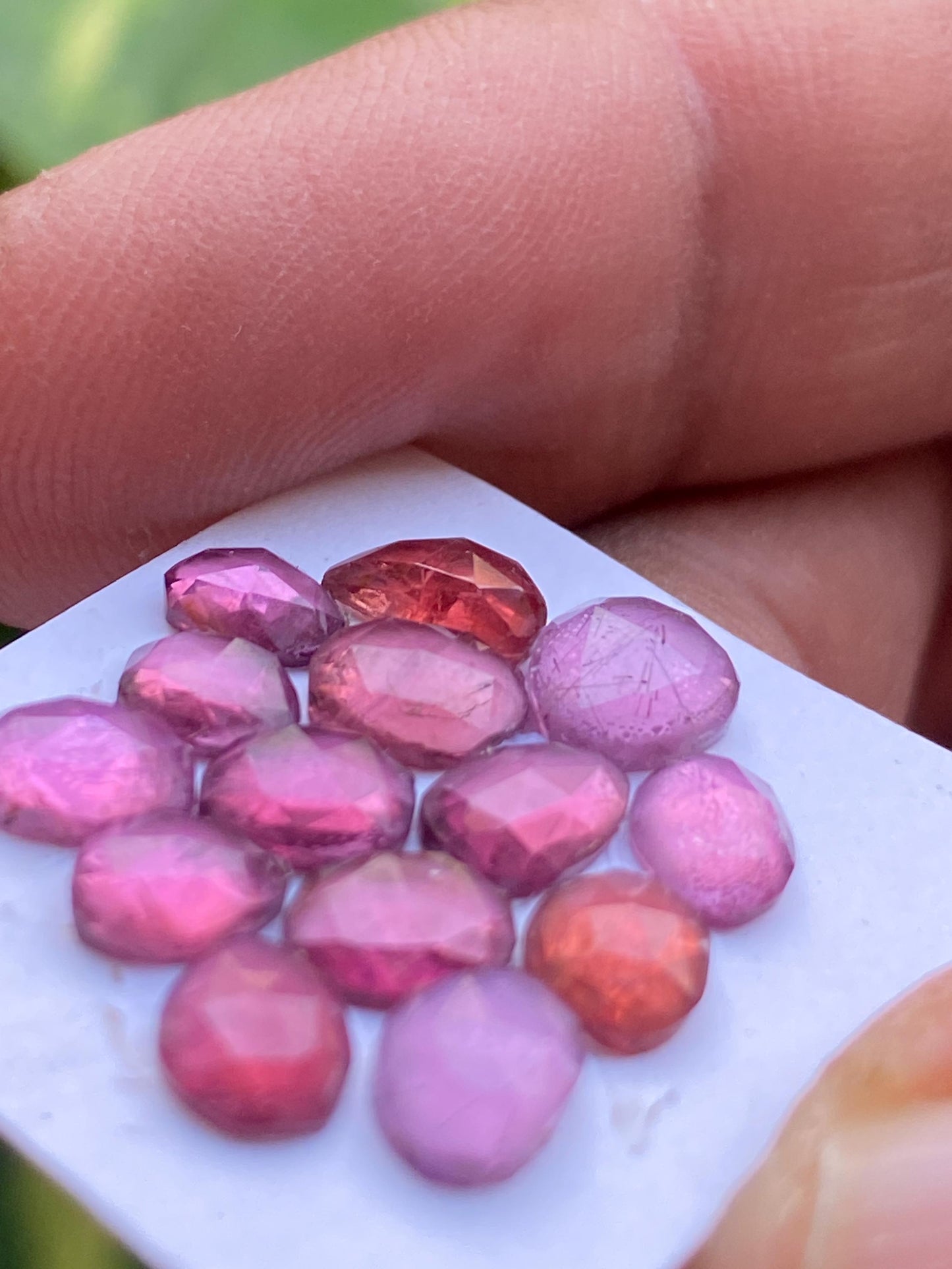 Rhodolite pink garnet Rosecut size 5.5x4.5mm-7x6mm wt 10.70 cts pcs 14 lovely pink garnet Rosecut rhodolite garnet slices