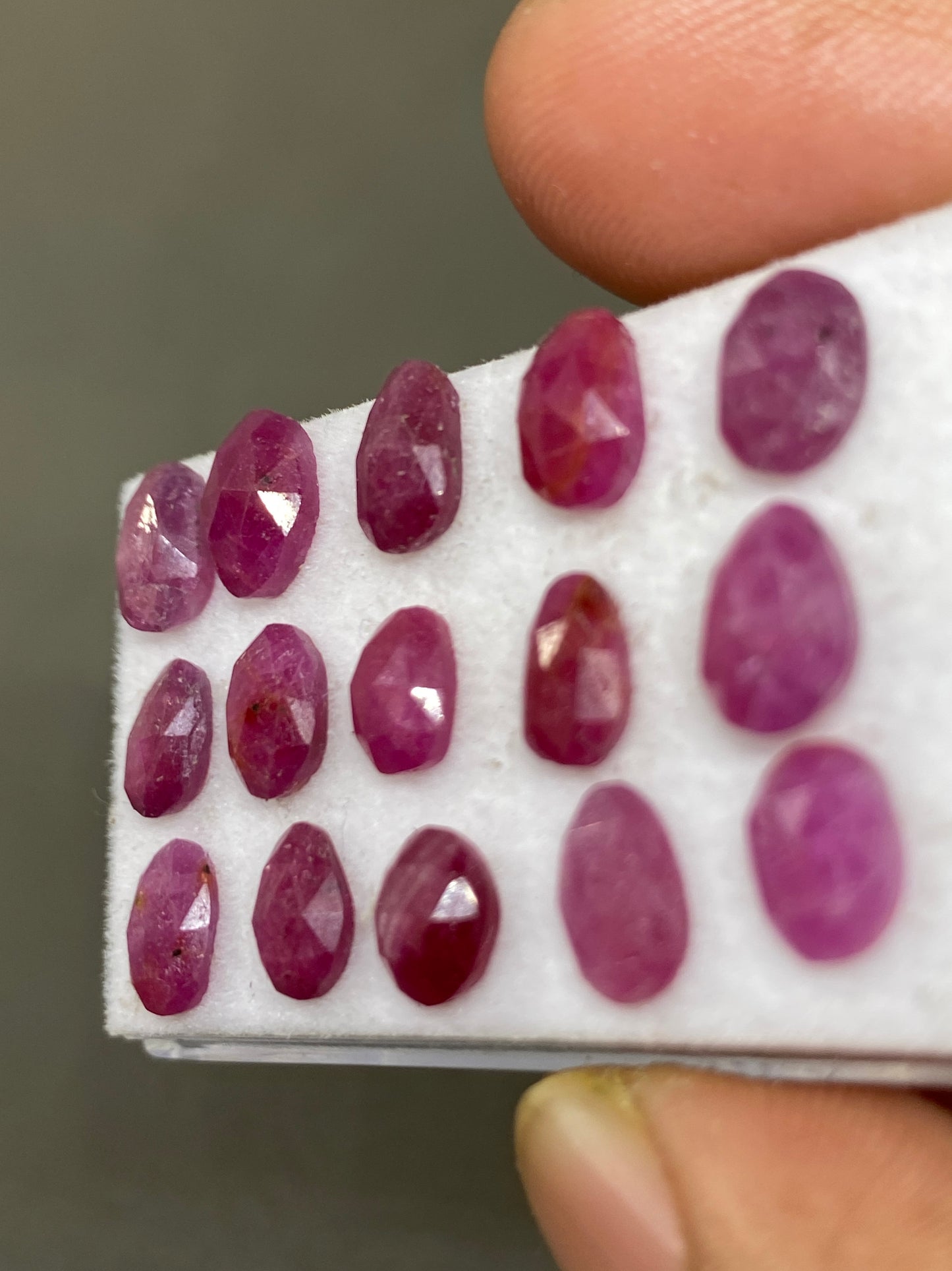 Very Cute Rare natural ruby rosecut lot mix shapes  pcs 15 weight 21 cts  size 7.2x6.2mm-9x6.7mm unheated untreated natural ruby rosecut