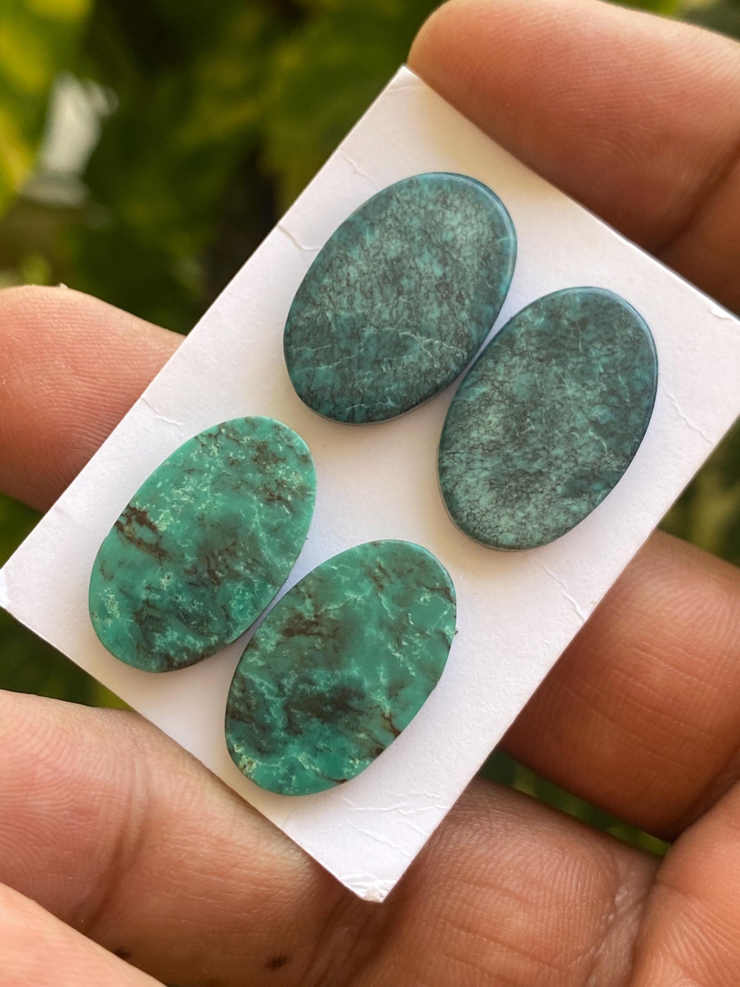 Awesome Turquoise pairs natural hubei mines smooth textured cloud mountain pcs 4 wt 37 carats 21x13mm-22x14mm turquoise earrings supply