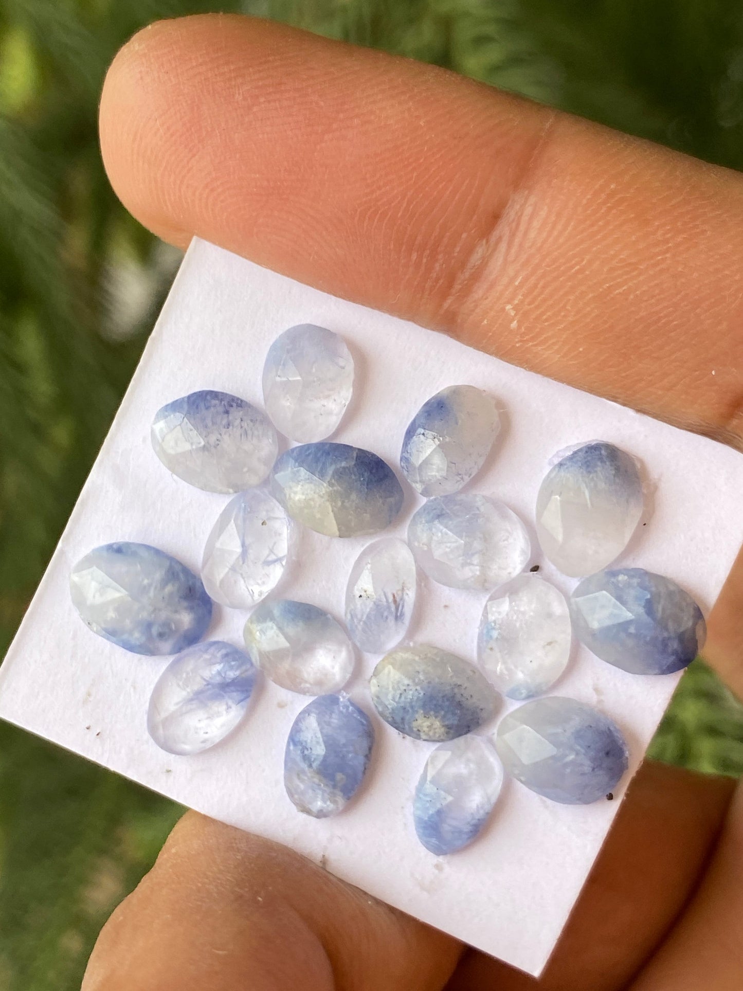 Stunning rare Dumortierite in quartz rosecut pcs 17 Wt 15 cts size 7.7mm-9.5x7mm  Brazilian mines dumortierite cabochons flatback rosecut