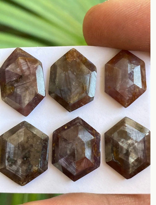 Stunning star sapphire hexagonal fancy step cuts  natural star sapphire step cuts