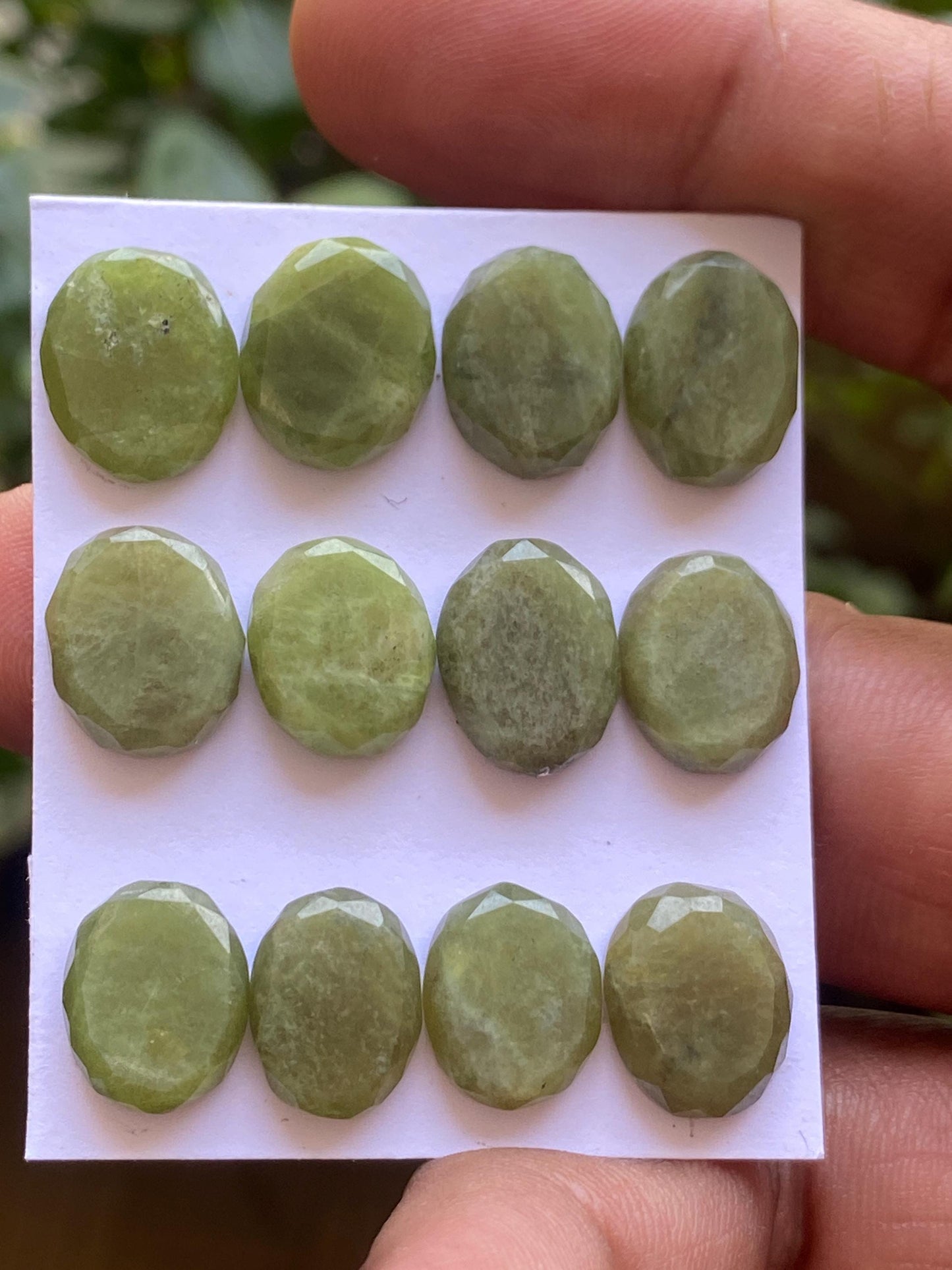 Awesome vesuvianite oval rosecut wholesale lot weight 77 carats pcs 12 size 12x10-14x10mm flatback gems