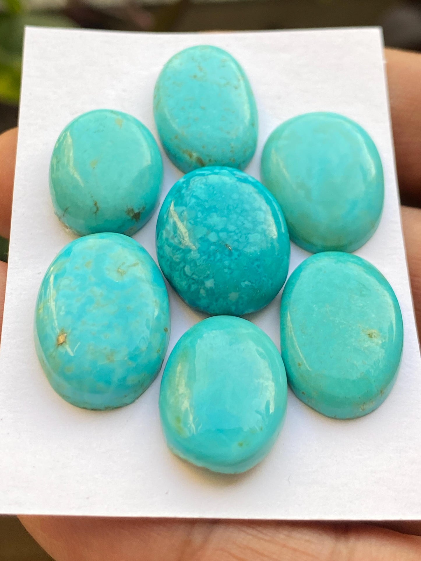 Stunning  rare Arizona  mines Turquoise cabochons  natural smooth polished ovals pcs 7 wt 108 carats 21x15mm-24x21mm turquoise cabochons