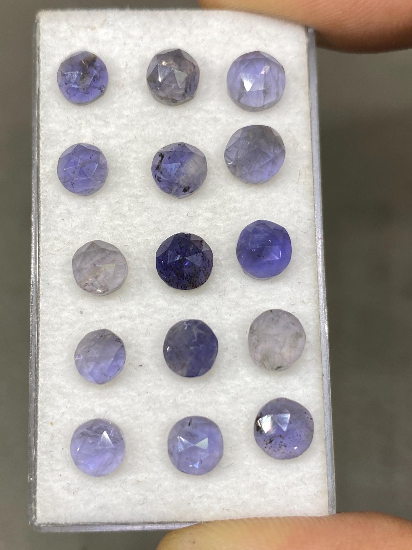 Wow Rare Nice quality iolite rosecut round wholesale lot pcs 15 weight  carats size  beautiful color