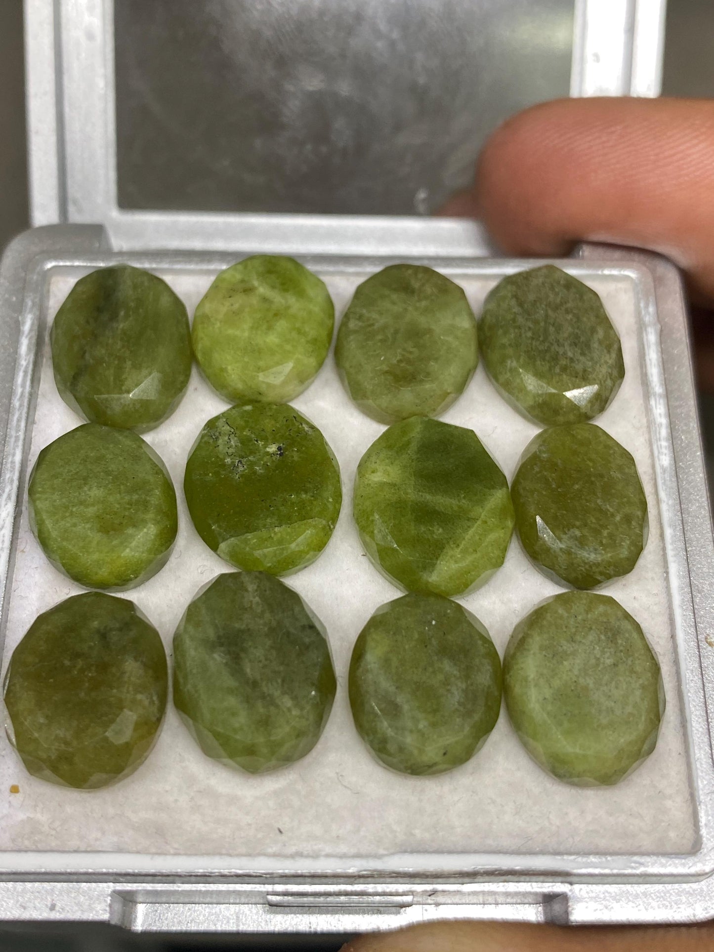 Vivacious vesuvianite oval rosecut wholesale lot weight carats pcs 12 size  flatback gems