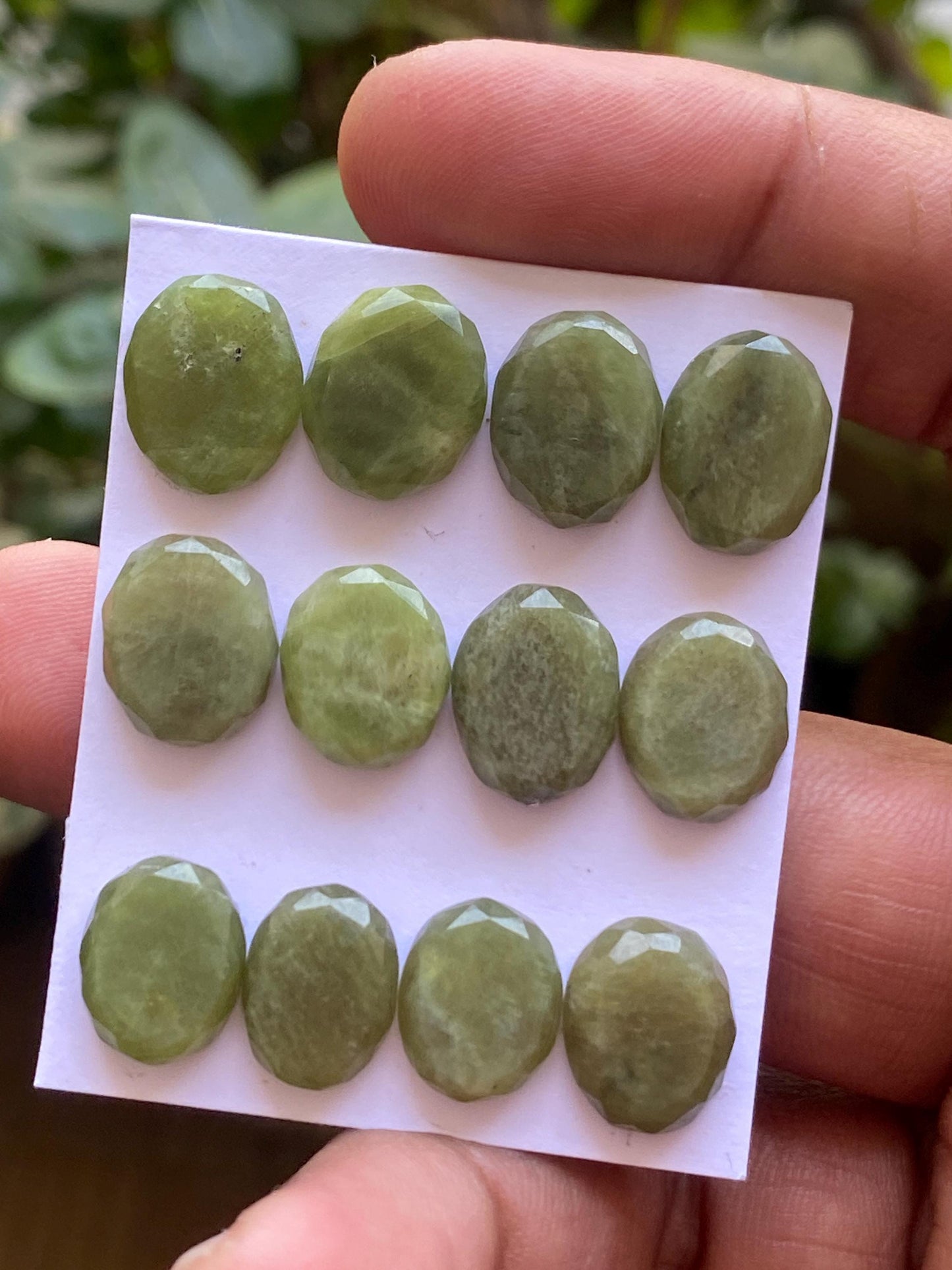 Awesome vesuvianite oval rosecut wholesale lot weight 77 carats pcs 12 size 12x10-14x10mm flatback gems