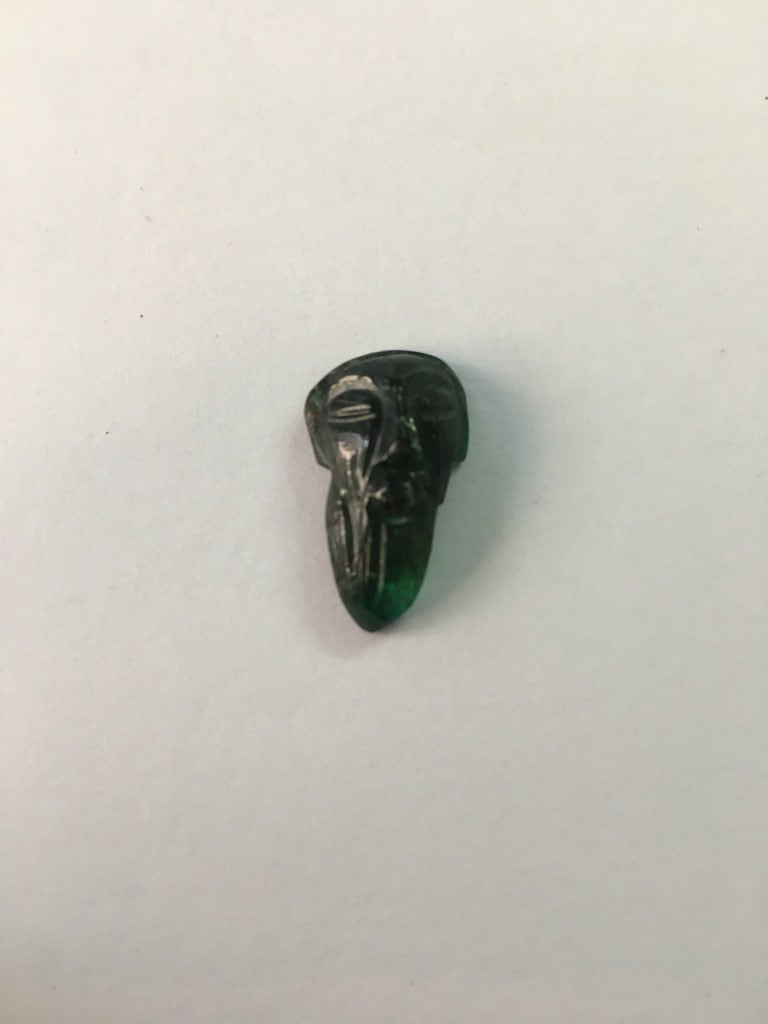 Extremely rare Emerald Face carving weight 9.5 carats Size 22x12mm emerald face handcarved emerald aaa emerald carving