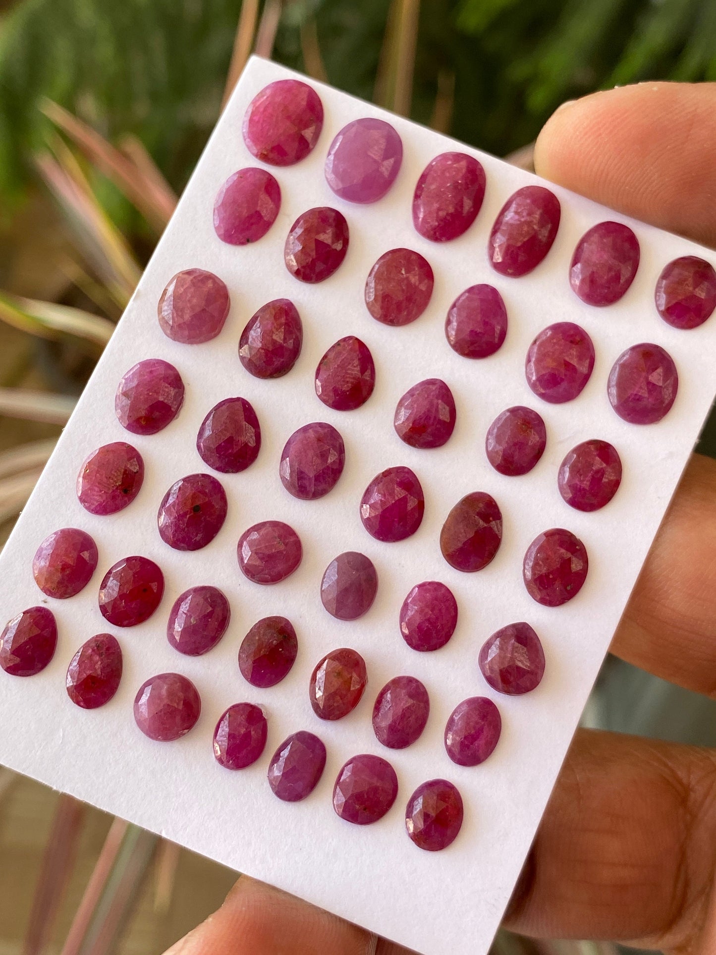 Stunning Rare natural ruby rosecut lot mix shapes  pcs 44 wt 50.50 cts size 6.4x5.1mm-10x8.3mm unheated untreated natural ruby rosecut