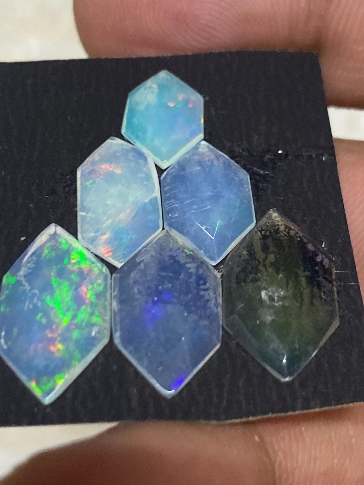 Fascinating Ethiopian mines opal rosecut hexagon Welo opal rosecut wt 5 cts pcs 8 size  rosecut opal beautiful fire natural opal rosecut