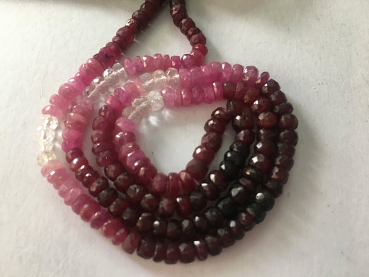 Ruby shaded beads strand size 4.2 to 4.7mm big size ruby beads length 16 inches