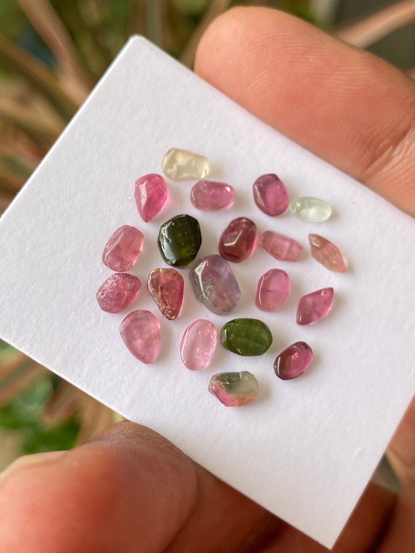 pink tourmaline unshape  cabochons small size wt 8.80 carats size 5.3x3.3mm-7.3x5.3mm natural tourmaline cabochons fancy pcs 20