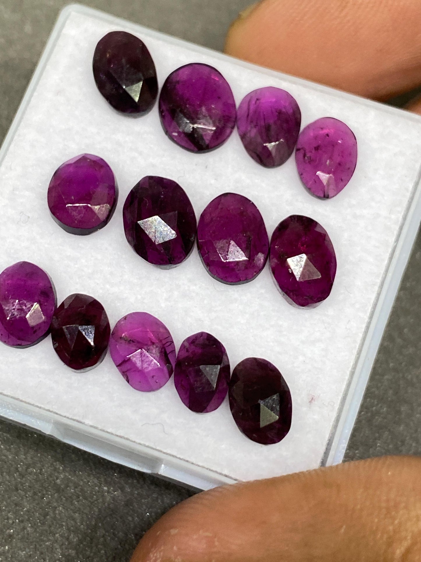 Dazzling purple garnet oval rosecut wholesale lot weight 24 carats size 7x5-9x7mm  pcs 13 purple garnet rosecut