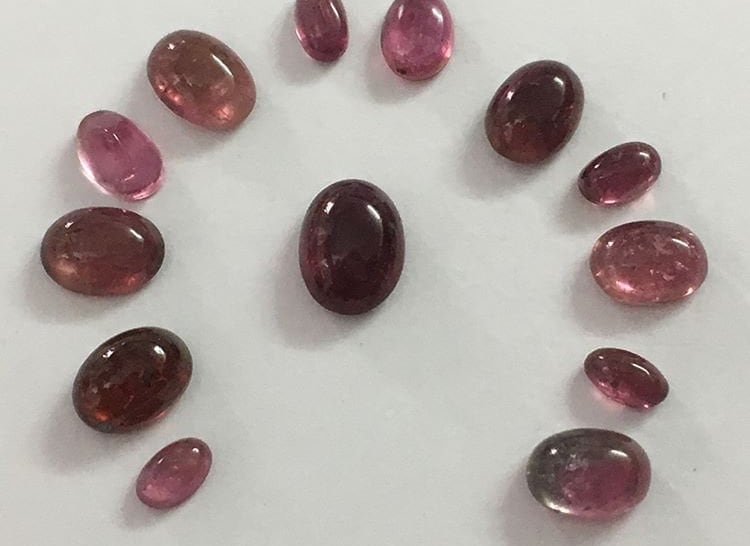 Tourmaline pink cabochons wholesale lot 9.95 carats size 4.7x3mm to 8.2x6.2mm tourmaline pink cabochon