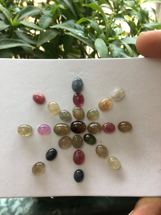 Rare cute umba natural sapphire unheated untreated sapphire cabochons weight 48.60 carats size 6x5mm to 8x6mm pieces 41