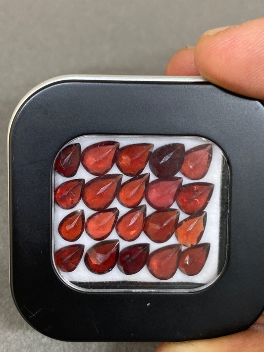 Rare Red garnet pear shape cut pcs 20 wt 19.5 cts  size 6x4-9x6mm  garnet pear cut stones jewelry supply