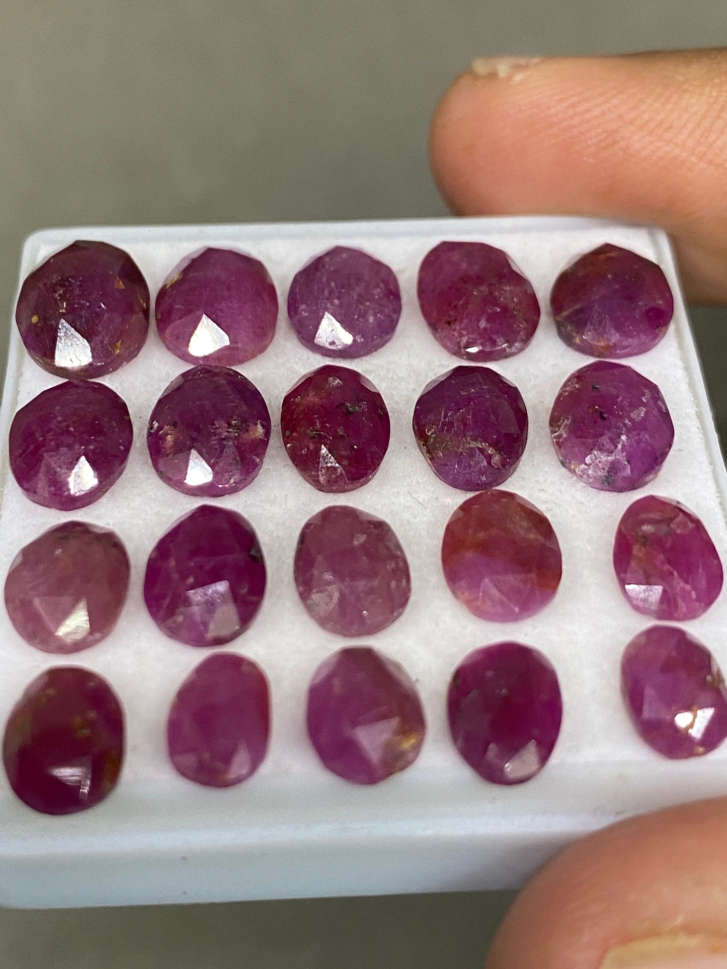 Amazing Rare natural tanzania ruby rosecut lot ovalish shapes pcs 20 wt cts size unheated untreated ruby rosecut