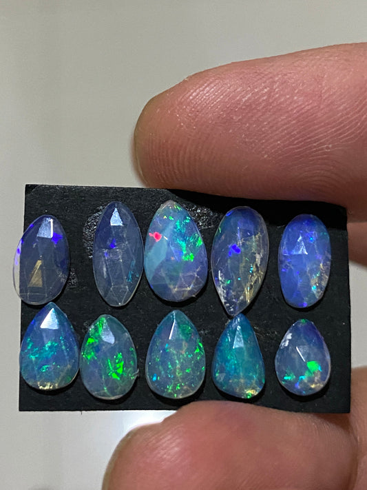 Lovely  Ethiopian opal rosecut Welo opal rosecut wt 4.5 cts pcs 10 size 7x5-10x6mm rosecut opal beautiful fire natural opal rosecut