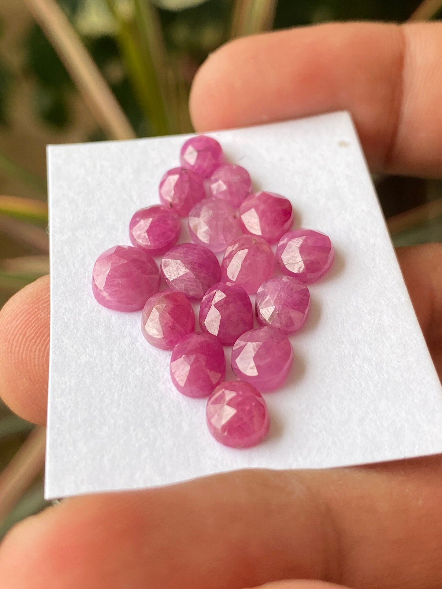 Exquisite very rare natural ruby rosecut lot  oval shapes mozambique pcs 16 wt 24 cts size 6.8x5.5mm-8.8x7.4mm unheated ruby rosecut