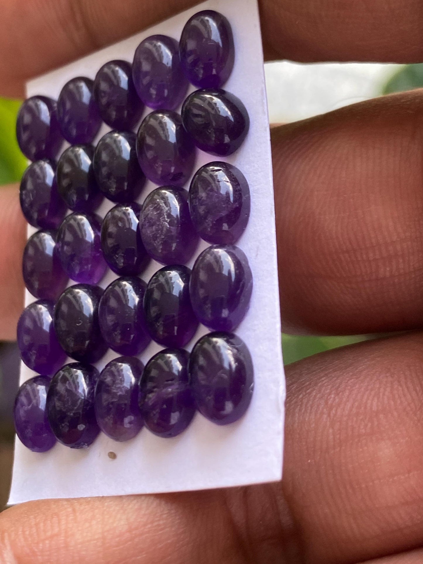 Dazzling amethyst oval cabochon  pcs 25 wholesale lot weight 34 carats size 8x6mm amethyst cabochons