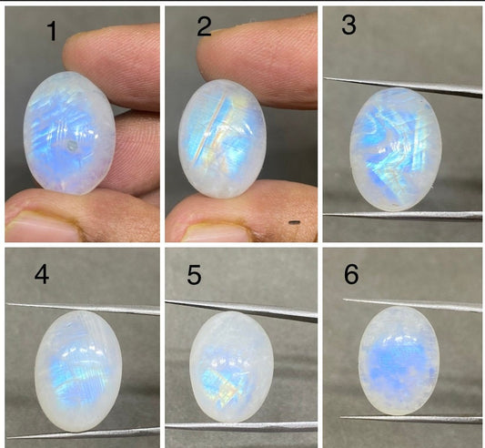 Stunning Blue multi fire white rainbow moonstone oval cabochon  beautiful fire rainbow moonstone cabochons