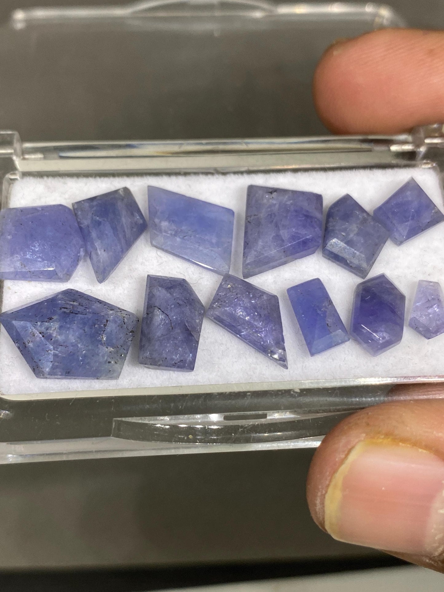 Rare Tanzanite geometric step cuts weight 32 cts pcs 12 size 8x5-15x11mm Tanzanite  stepcut  geometric