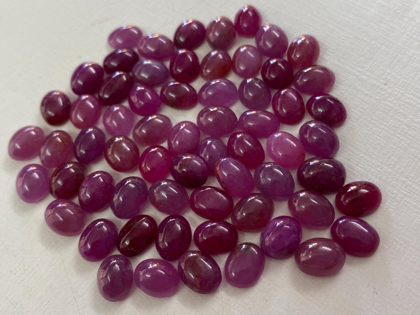 Dazzling very rare natural ruby cabochons Tanzania mines lot mix pcs  wt cts size 7x9mm unheated untreated ruby smooth