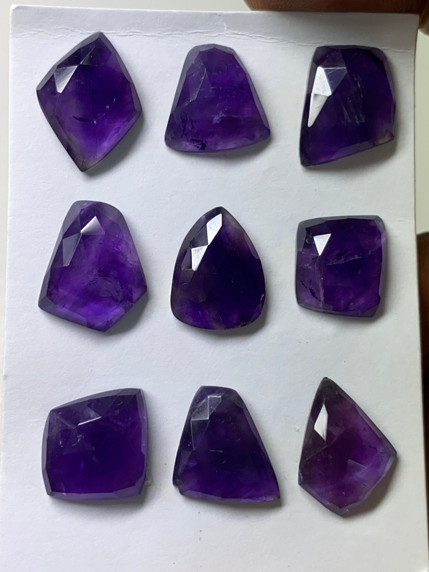 Alluring rare amethyst rosecut fancy shapes weight 60 carats pcs 9 size 13.7x12.4mm-16.1x13.3mm rosecut amethyst