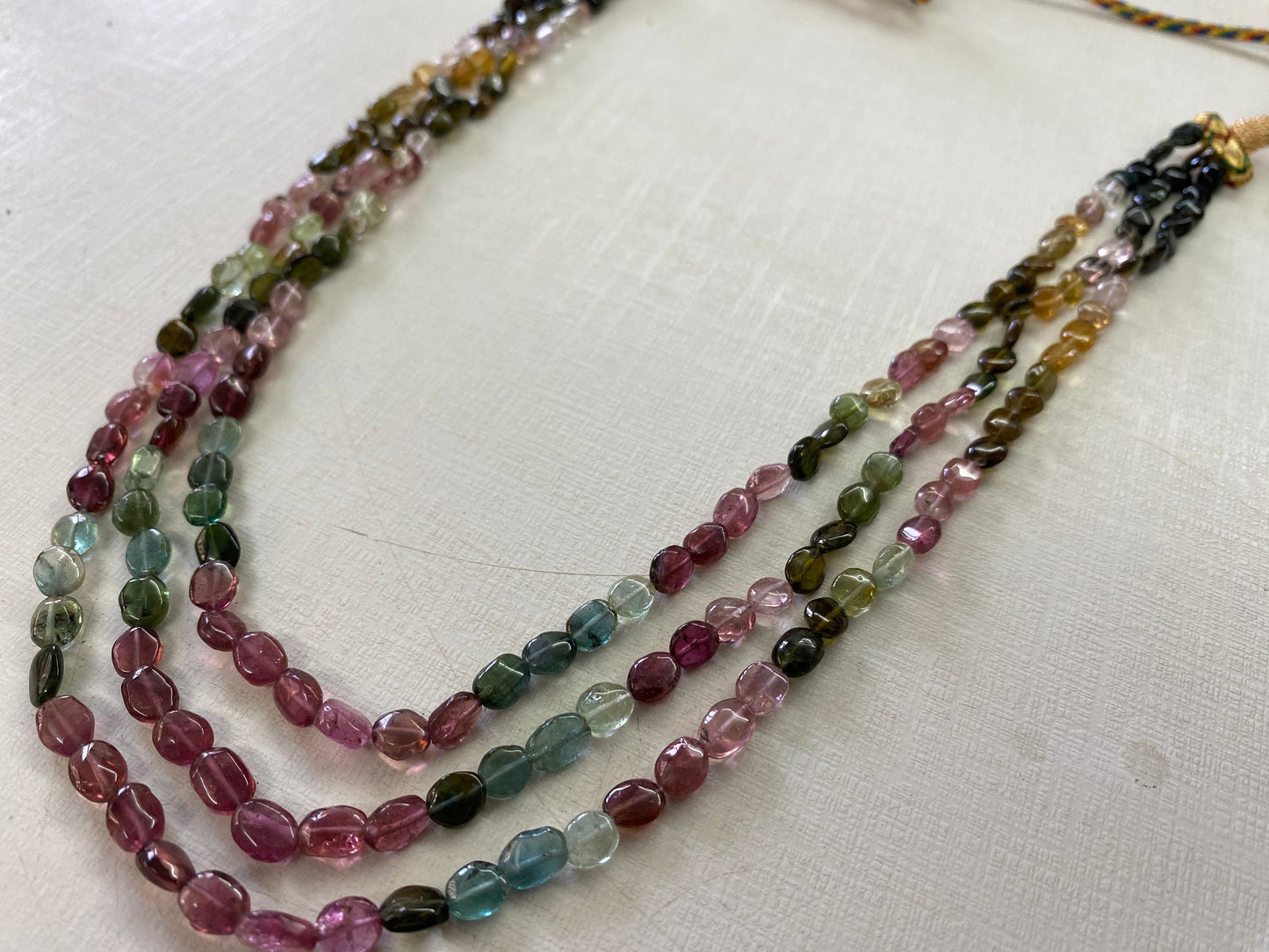 Watermelon tourmaline smooth polished necklace oval Nuggets necklace  tourmaline necklace wt 198 carats pcs size tourmaline necklace