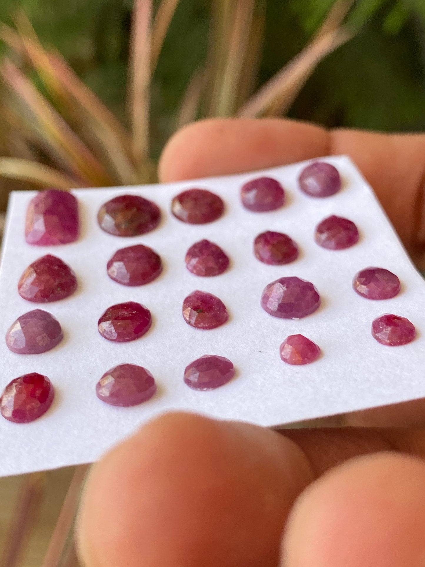 Fantastic rare natural ruby rosecut lot  mix shapes pcs 20 wt 29 cts size 5x4.3mm-10x7.8 unheated untreated ruby rosecut