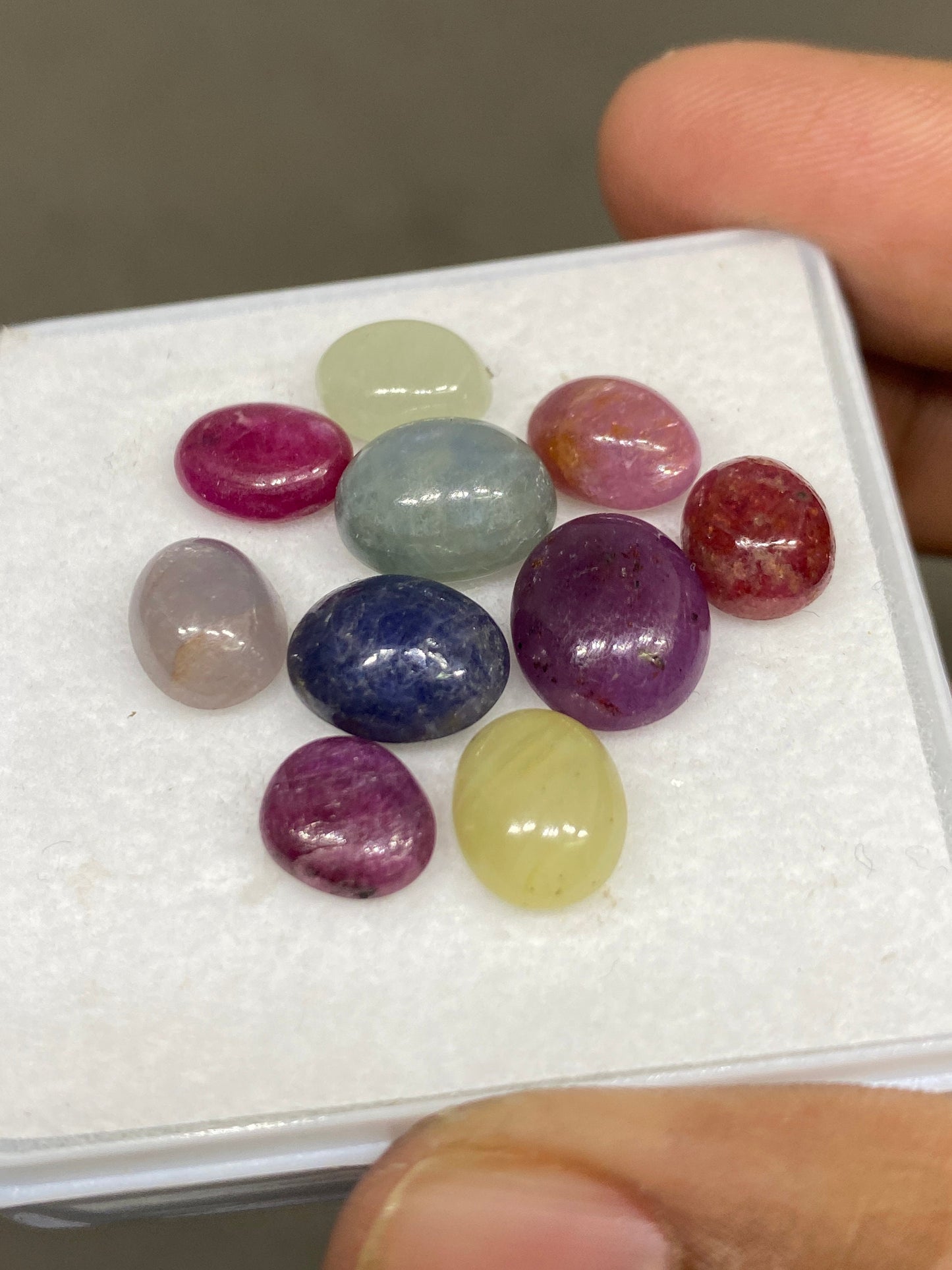 Nice beautiful rare multi sapphire ovalish cabochons weight 50 carats size 9x7mm-11.9x9.9mm pcs 6 natural sapphire unheated untreated