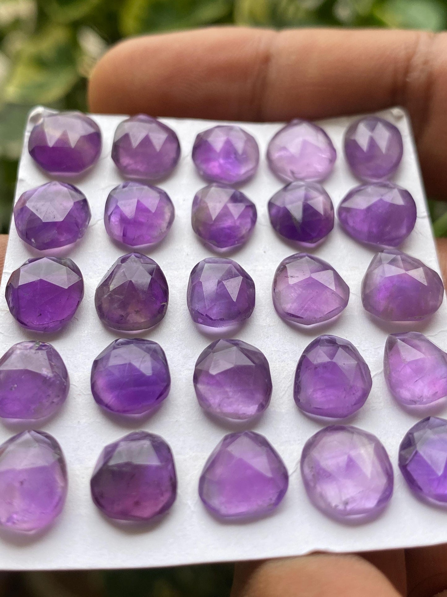 Nice quality amethyst rosecut flatback weight 53 cts pcs 25 size 10x9mm-9x8mm natural amethyst rosecut