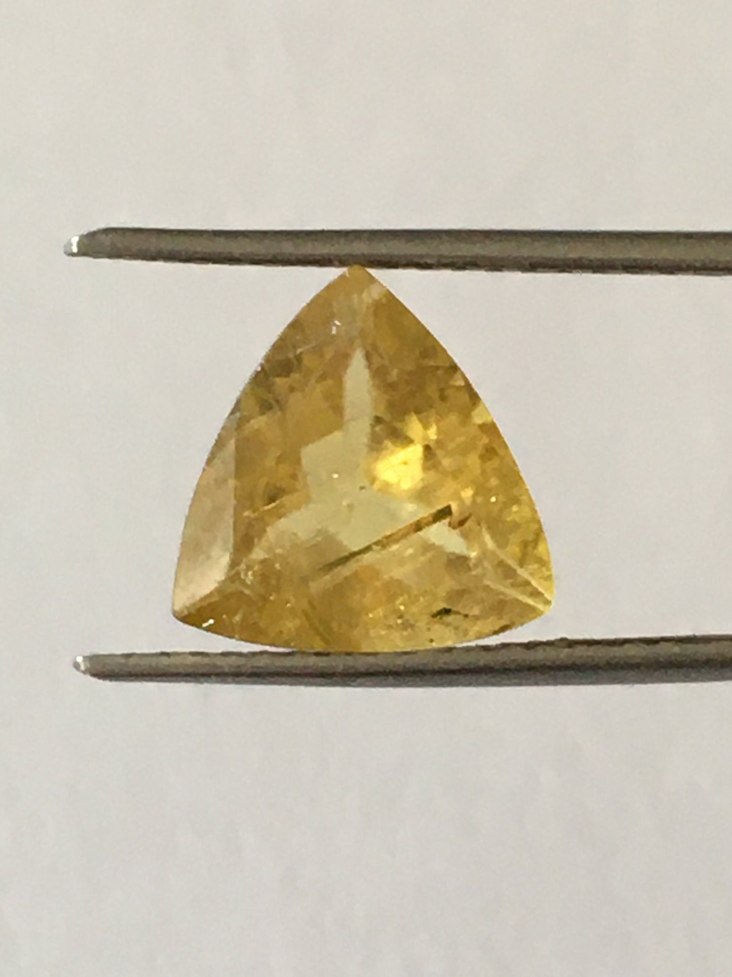 Exquisite rare lemon yellow tourmaline trillion cut wt 2 carats size 9.6mm tourmaline cut for ring pendant