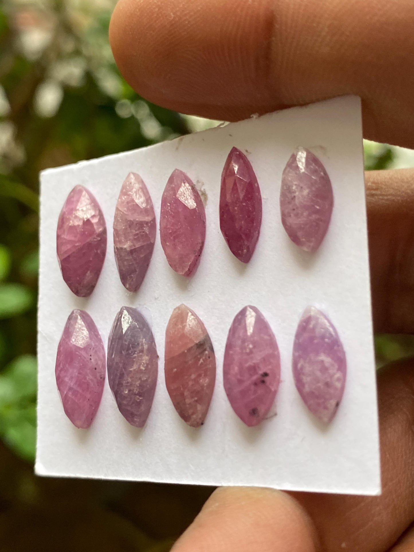 Nice rare natural rosecut pink sapphire wt 37 cts size 12x5-15x7mm Pcs 10 unheated untreated natural ruby rosecut sapphire