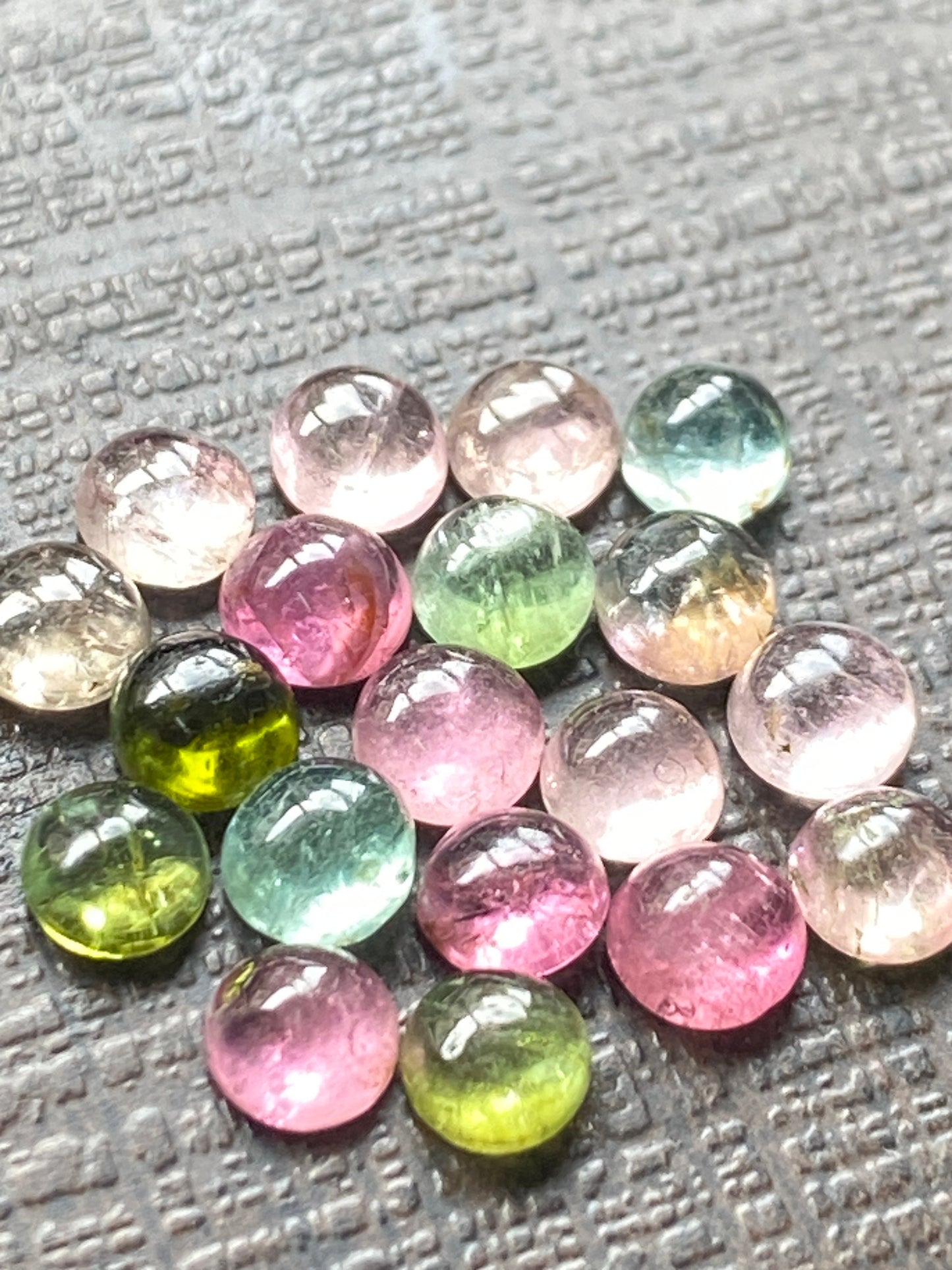 Dazzling rare Pink multi tourmaline  round cabochons lovely quality size 4.2-4.4mm fine quality pcs 19 wt 6.40 cts pink tourmaline round