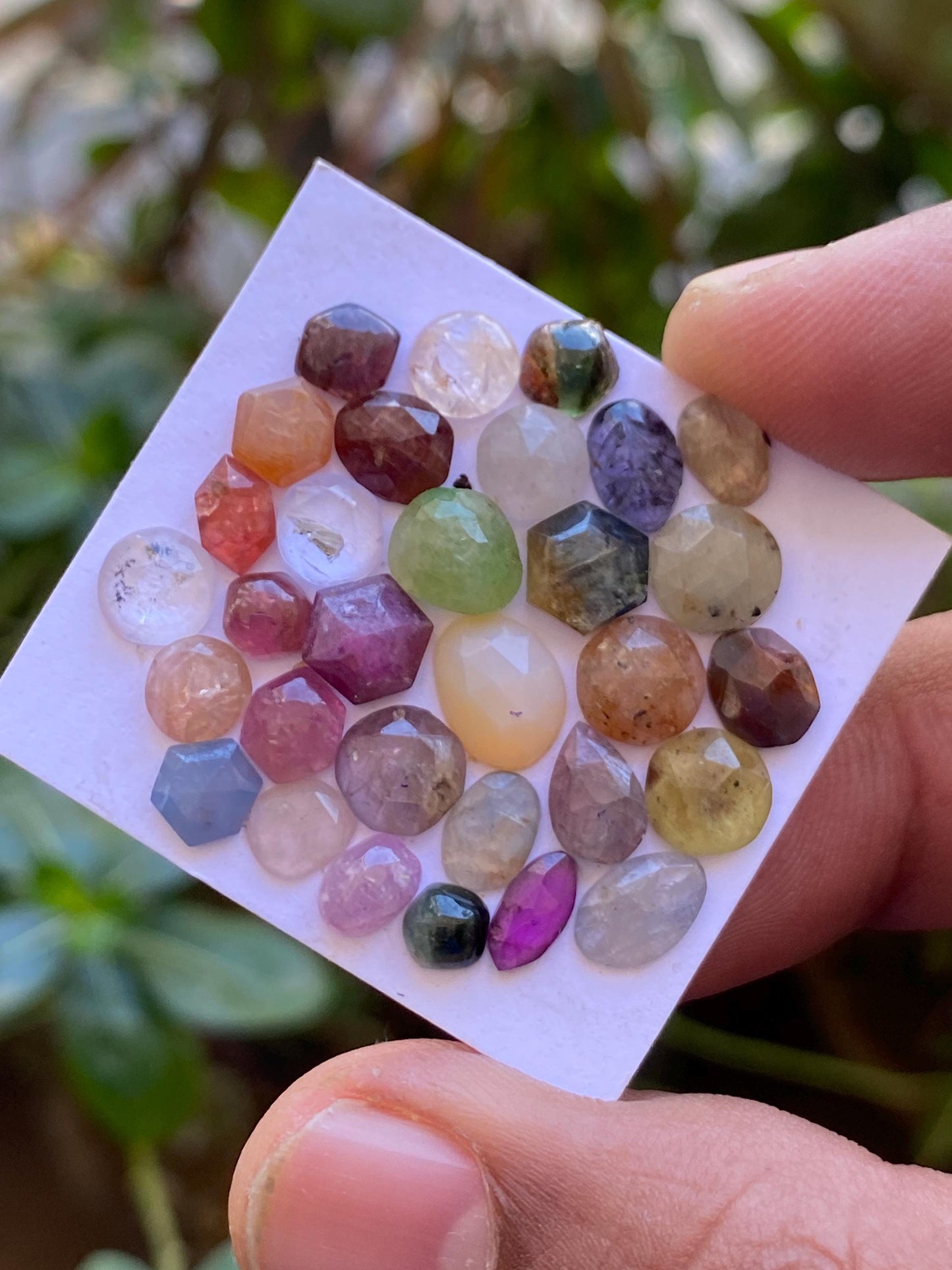 Gorgeous multi stones kyanite amethyst pink herkimer diamond  Rhodolite sapphire spinel  rosecut pcs 30 wt 28.90 cts size 5x4mm-9x7mm