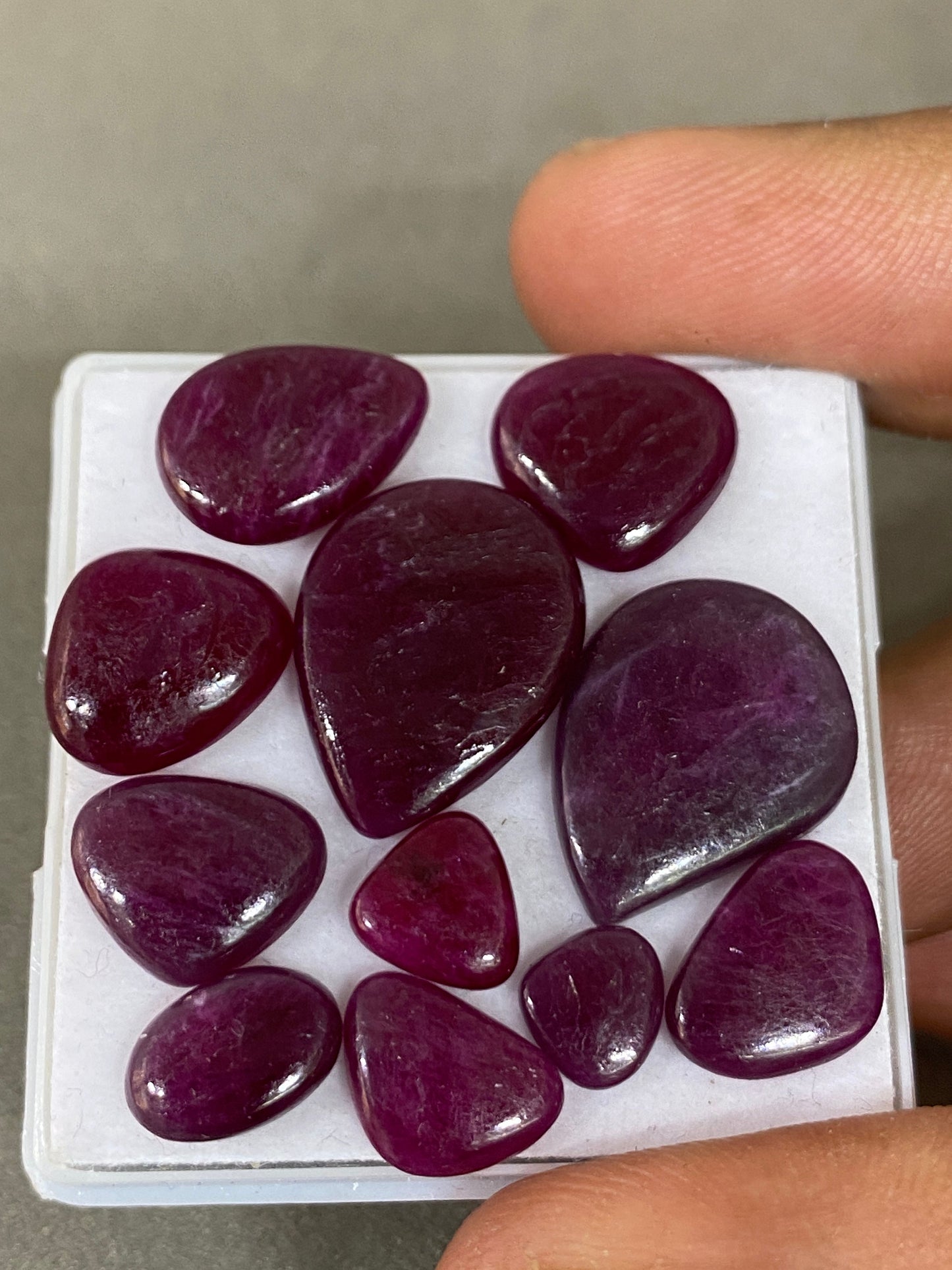 Natural ruby unheated untreated flat ruby old mines good quality pcs 11 wt  48 carats size 7.5x7mm-18x14mm unheated untreated ruby cabochon