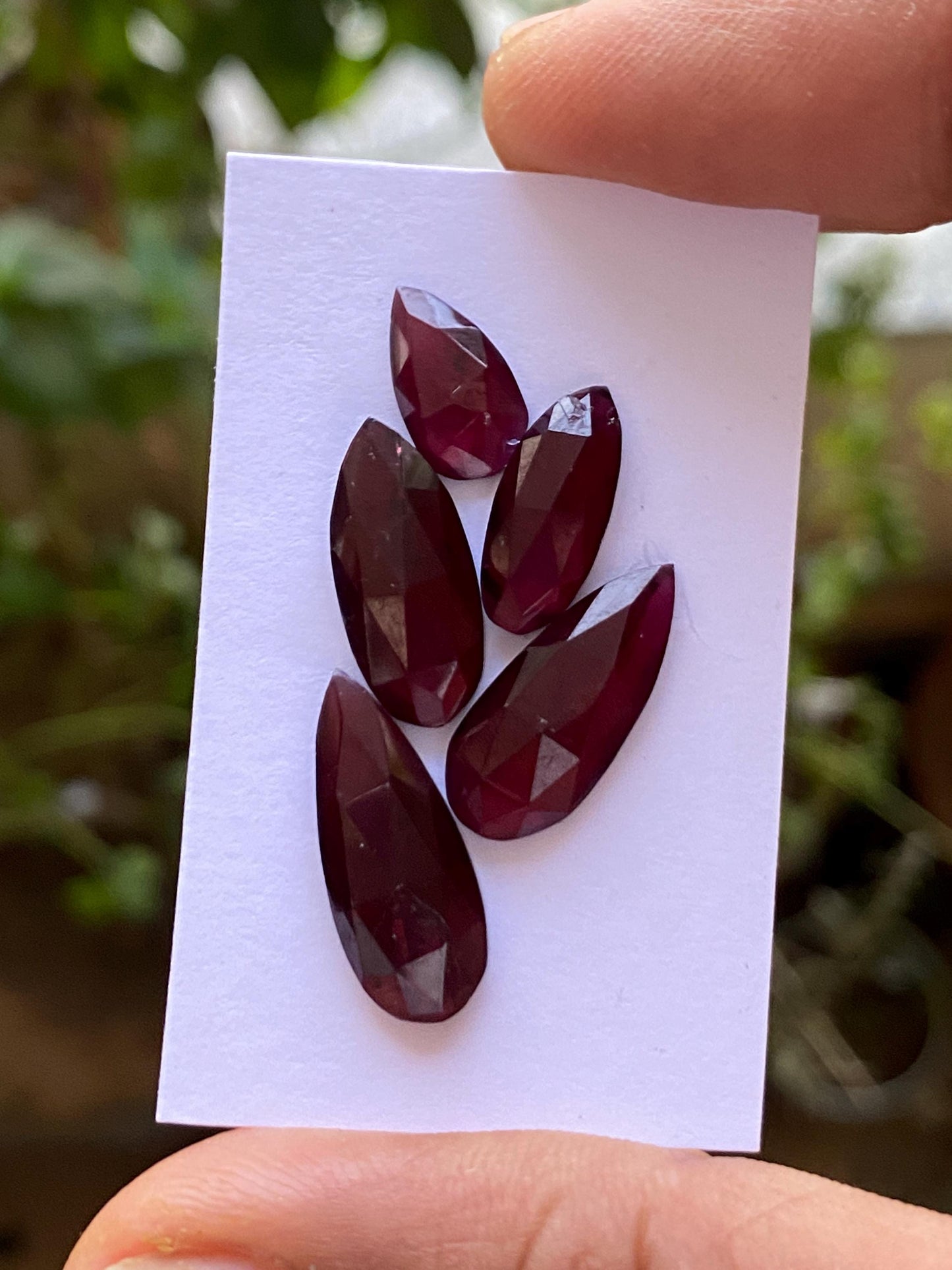 Very rare stunning Red purple garnet rosecut rhodolite pear shape lot fine quality gemstones wt 20.90 cts size 11x6-19x8mm pcs 5 garnet