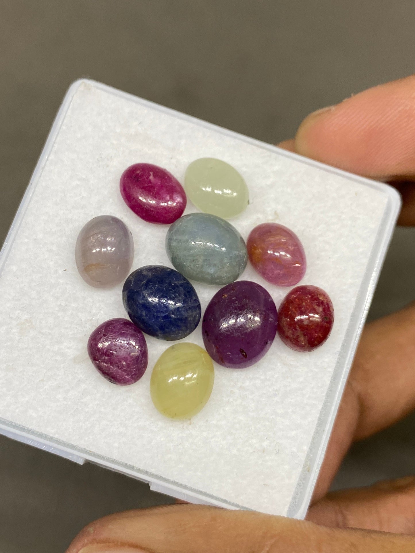 Nice beautiful rare multi sapphire ovalish cabochons weight 50 carats size 9x7mm-11.9x9.9mm pcs 6 natural sapphire unheated untreated