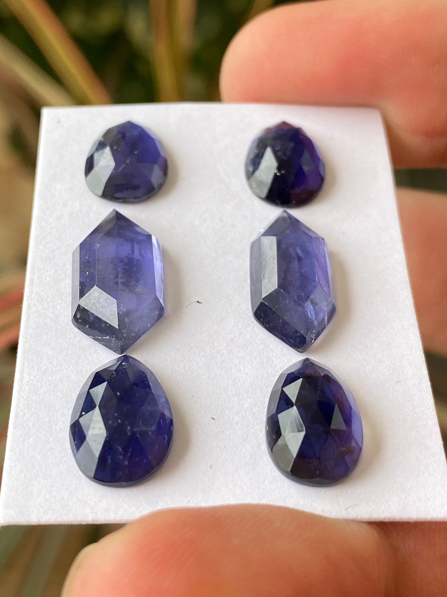 Gorgeous AAA quality Iolite hexagon step cuts Iolite rosecuts earring weight 18 pcs 6 size 10x8.5mm-17x8mm Iolite stepcut hexagon